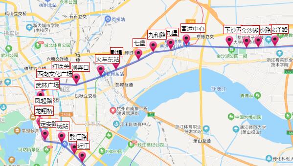 2021杭州地铁1号线路图 杭州地铁1号线站点图及运营时间